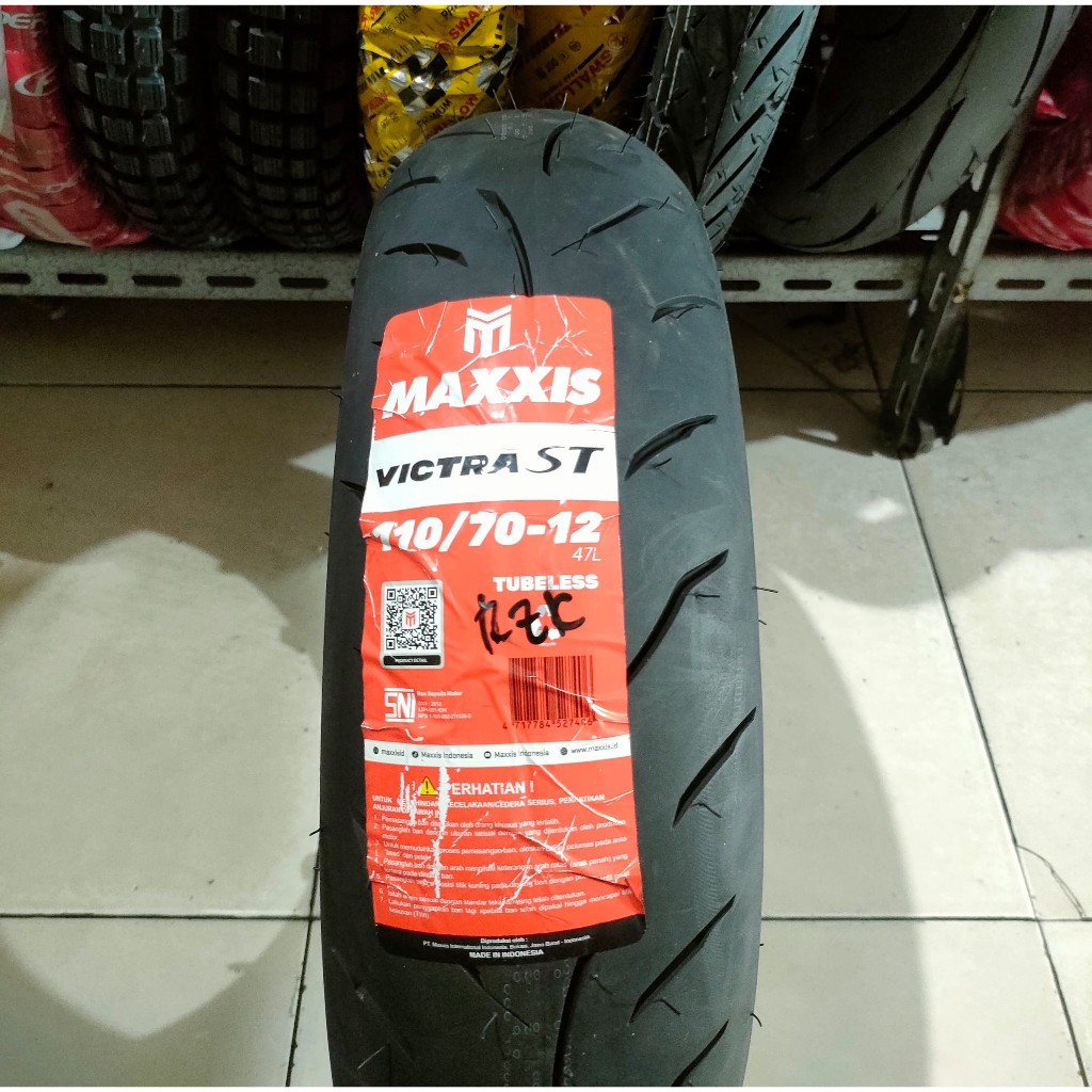 Ban Luar Motor MAXXIS Victra ST 110/70-12TUBLESSS 100% Asli Dan Baru