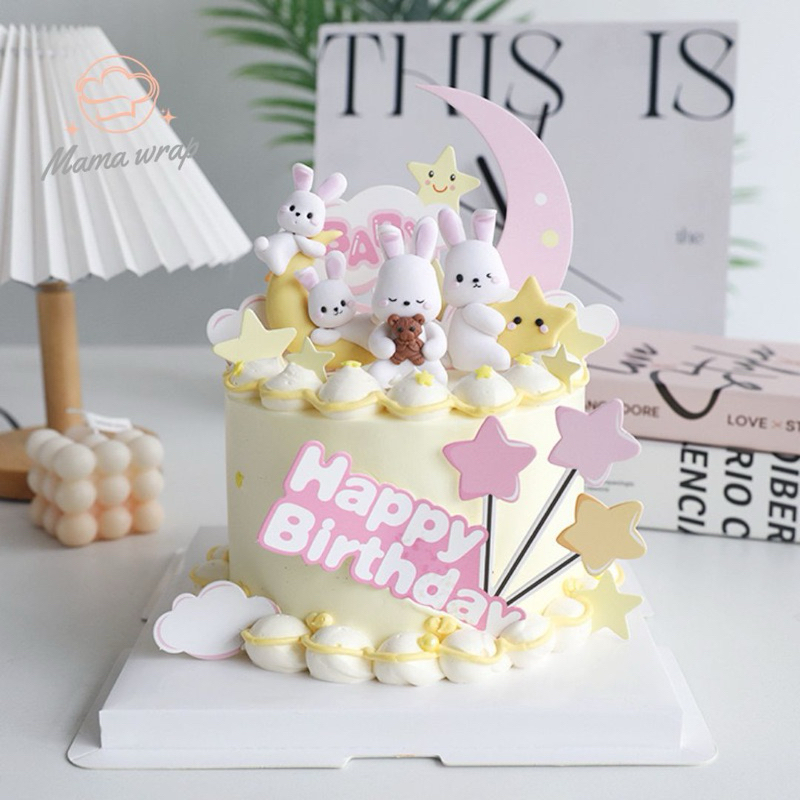 Topper Cake Rabbit Birthday Decoration / Birthday Cake Decoration