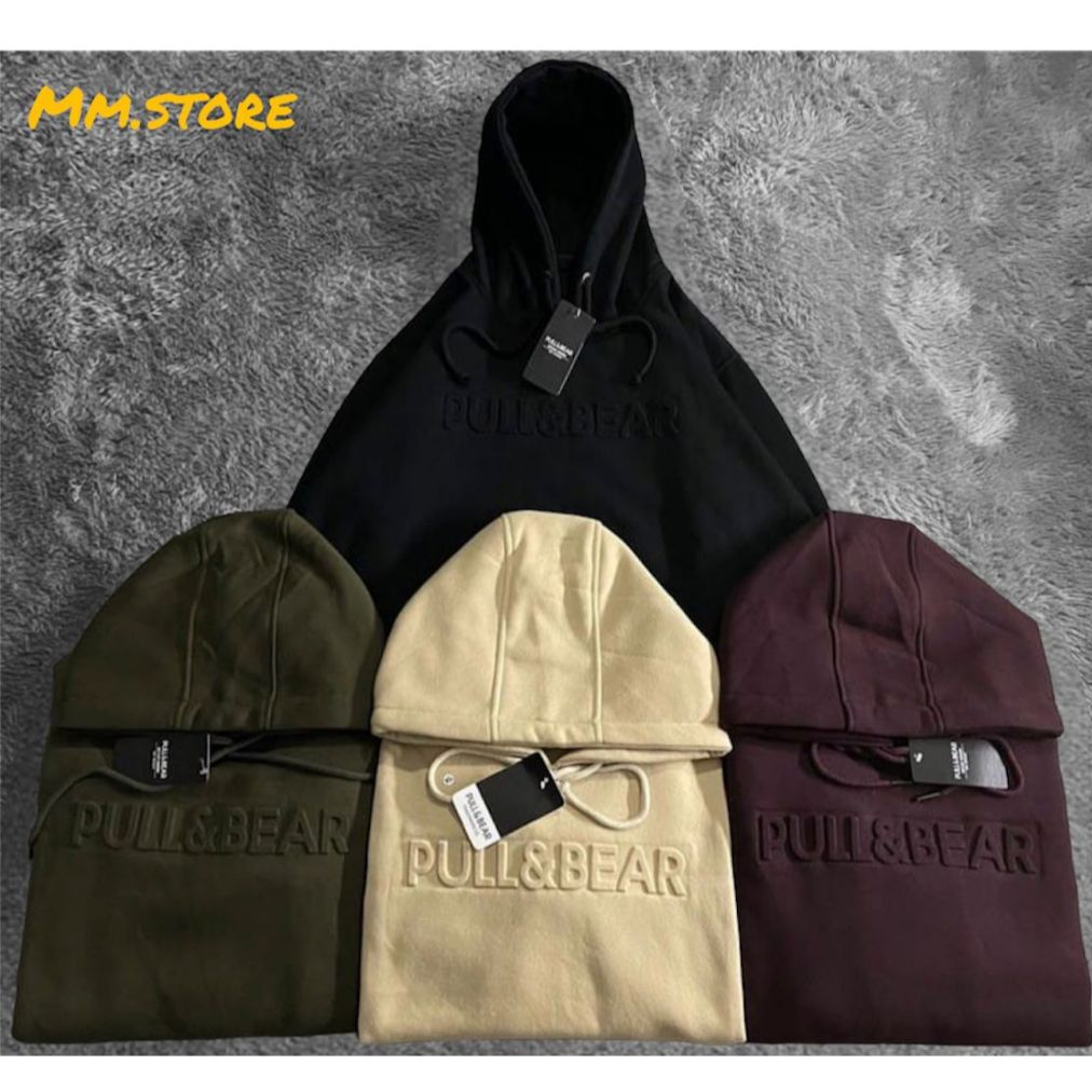 ORIGINAL SWEATER HOODIE PULL AND BEAR JAKET PULLOVER SABLON EMBOSSED FONT TIMBUL HODIE PRIA WANITA