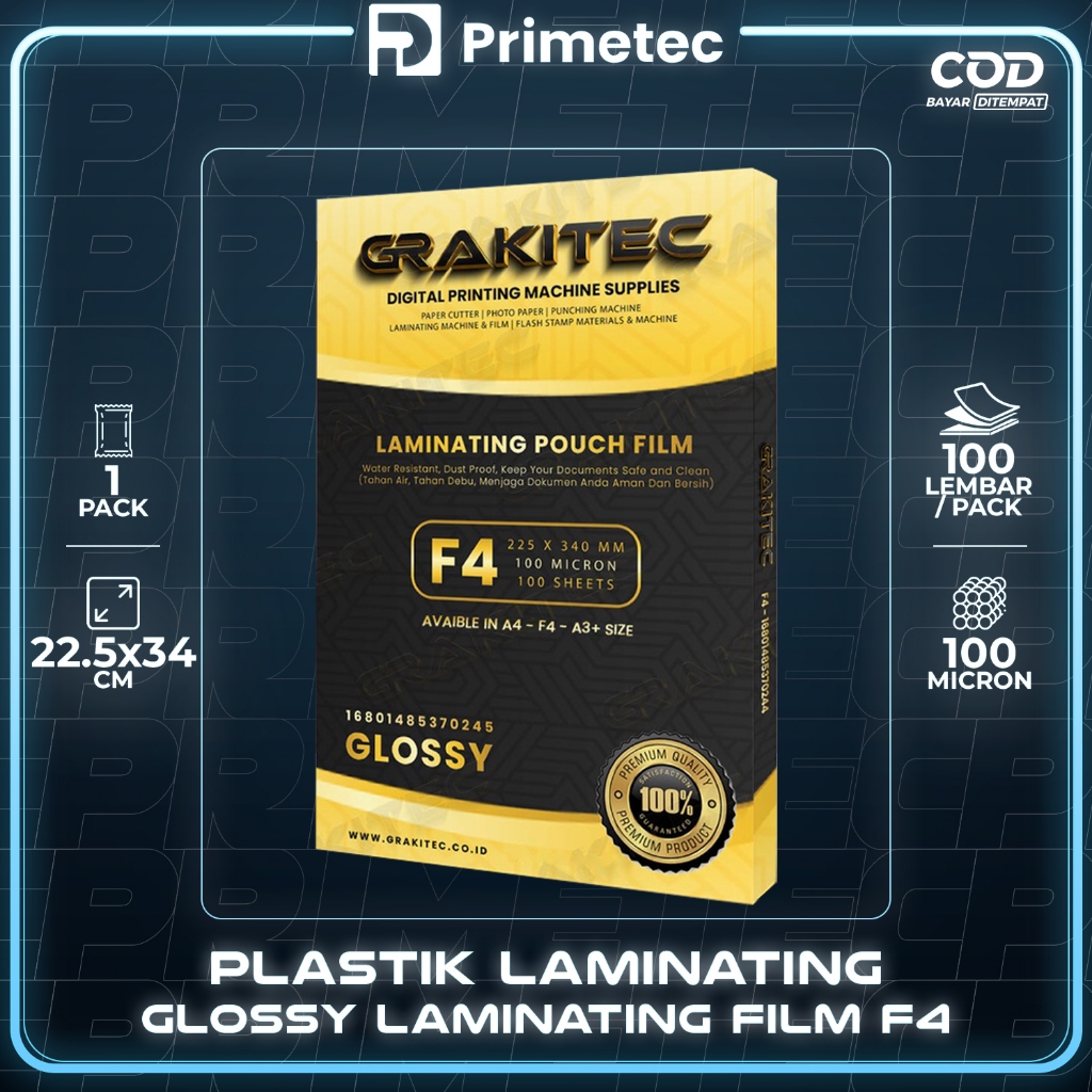 

Plastik Laminating Film A4 F4 A3+ Glossy 100 Micron 100 Pcs
