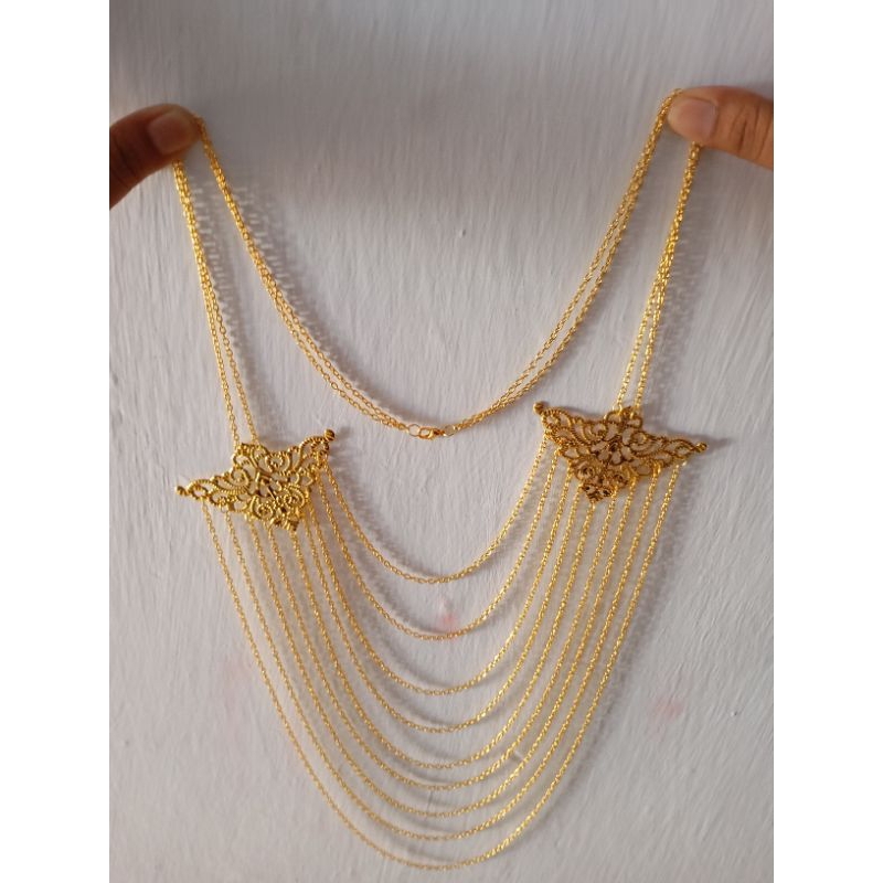 kalung rantai baju adat kudus, kalung rantai modifikasi9 susun