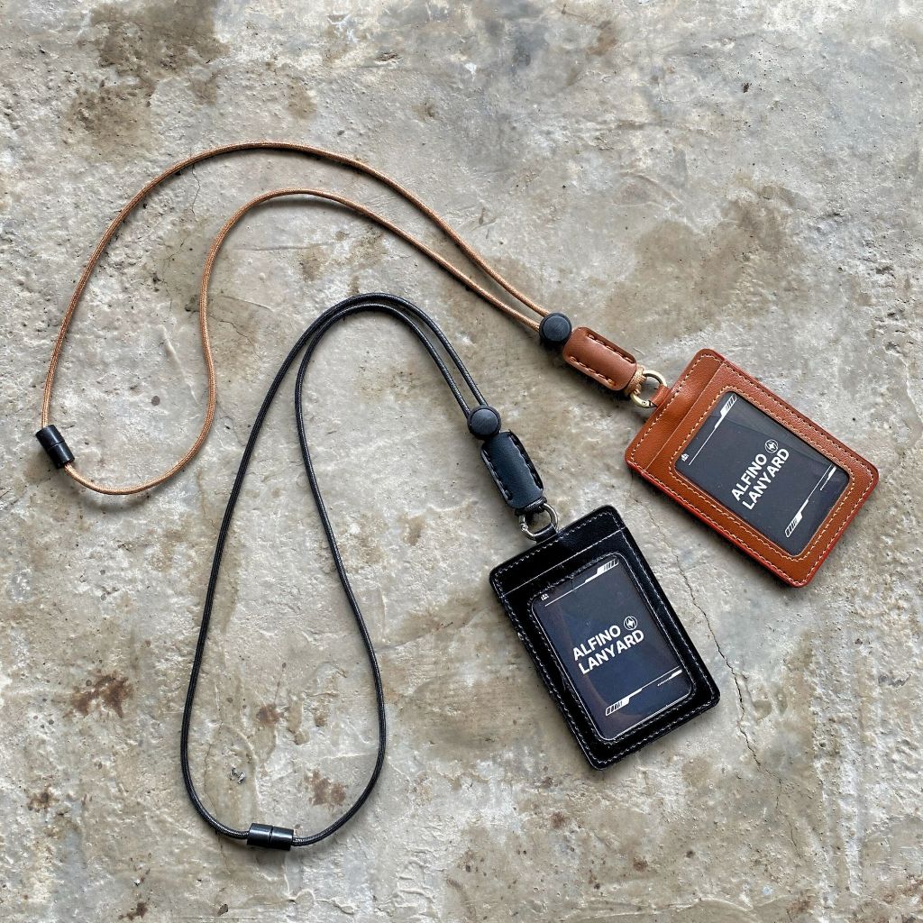 

Gantungan Id Card Nametag Kulit Alfino Warna Hitam