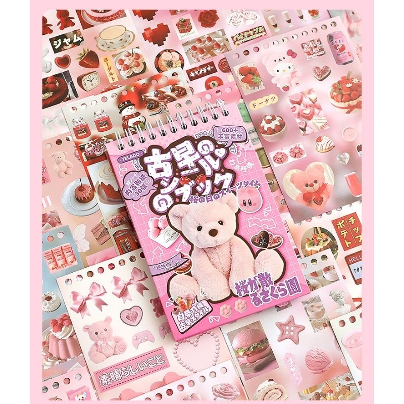 [WindHeart] 30 lembar Sticker Book Cute Notebook Sticker Girly Cartoon Notebook Sticker Decoration S
