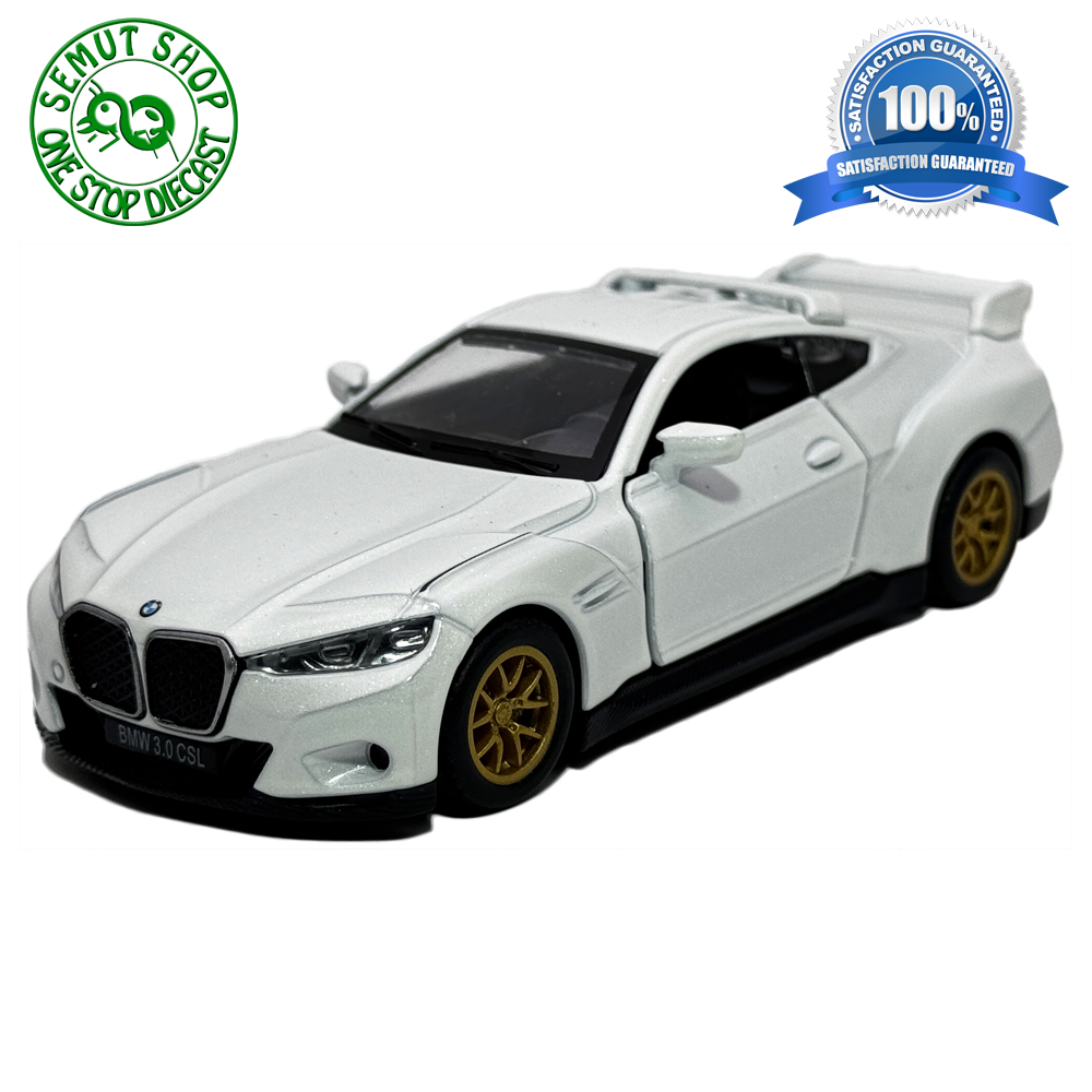 Apolo MSZ 2022 BMW 3.0 CSL White Miniatur Mobil BMW 3.0 CSL tahun 2022 Polos Putih