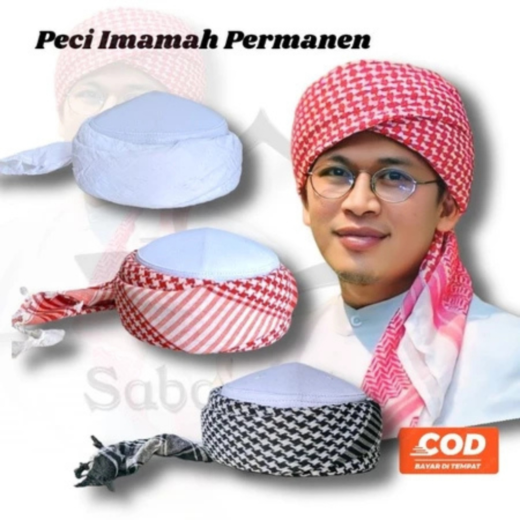 Peci Imamah Permanen/Sorban Imamah Permanen/Imamah Permanen/Peci Sorban Imamah Tinggall Pakai
