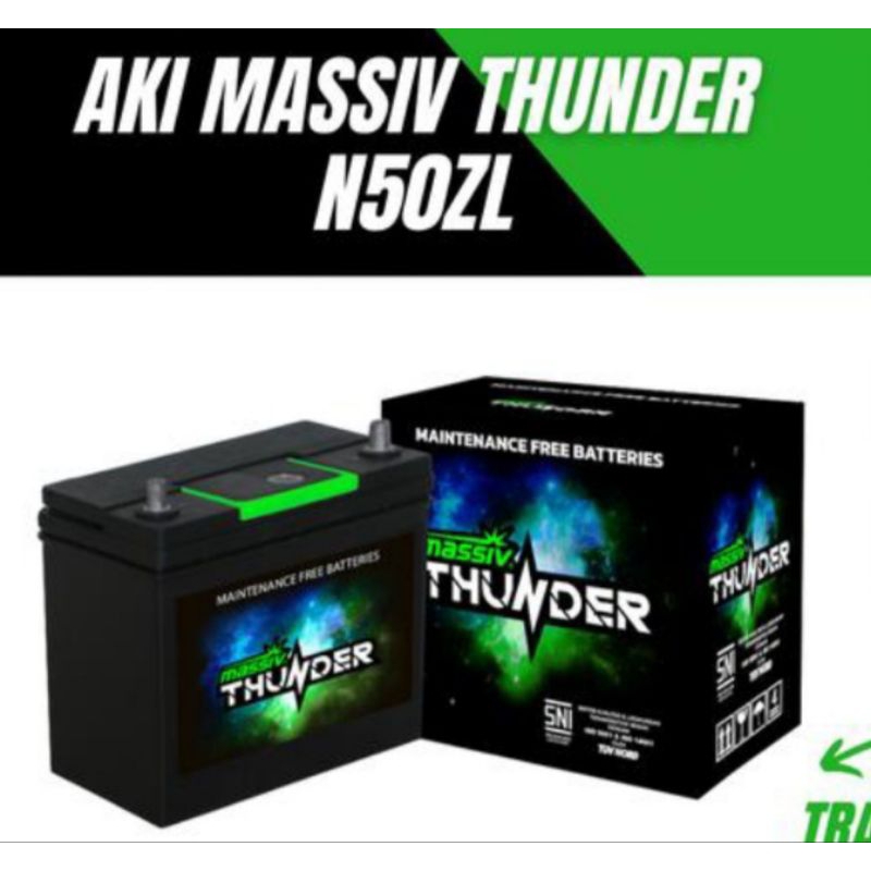 AKI MOBIL MASSIV THUNDER N50ZL/55D26L 60AH 12V (AKI KERING)