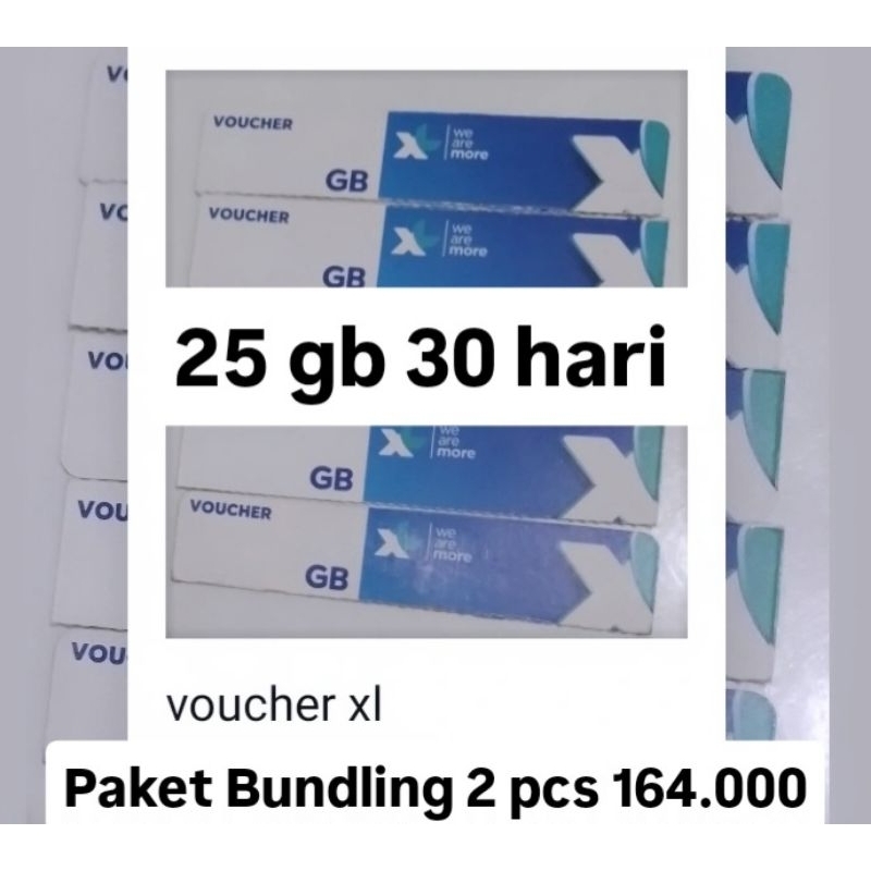 Voucher XL 25 gb 30 hari bundling 2 pcs 164.000