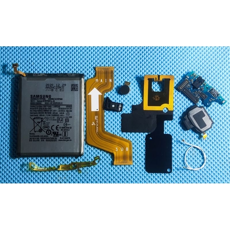 FLEXIBLE MB PCB CAS LCD SPEAKER ANTENA SIM SAMSUNG A71 ORI COPOTAN SECOND