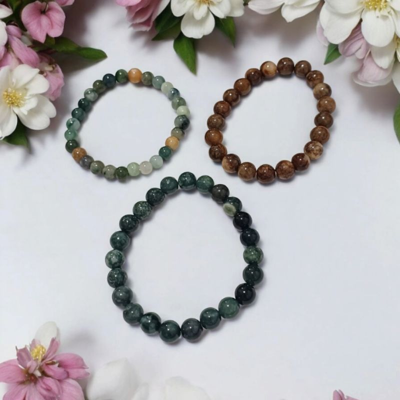 037J GELANG Burma Jade Colourfull Guatemala Blue Water Jade Black Jade