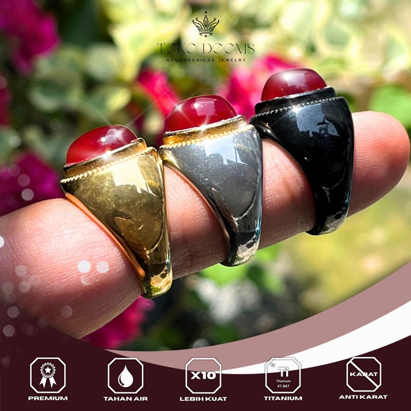 cincin pria batu RED BARON super | batu red baron | model ring polos