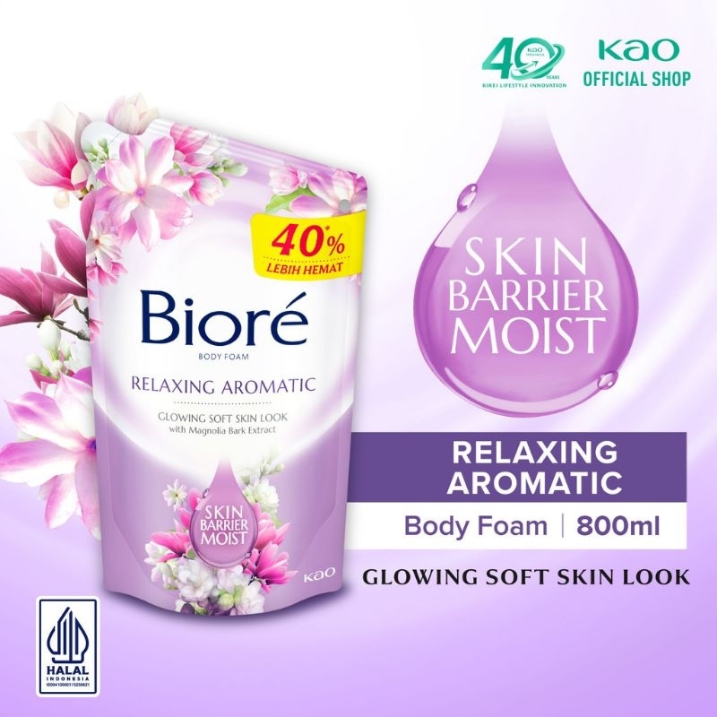 Biore Beauty Sabun Mandi Cair Pelembab Kulit Relaxing Aromatic Jasmine Aroma Refill 800 ml Single Pa