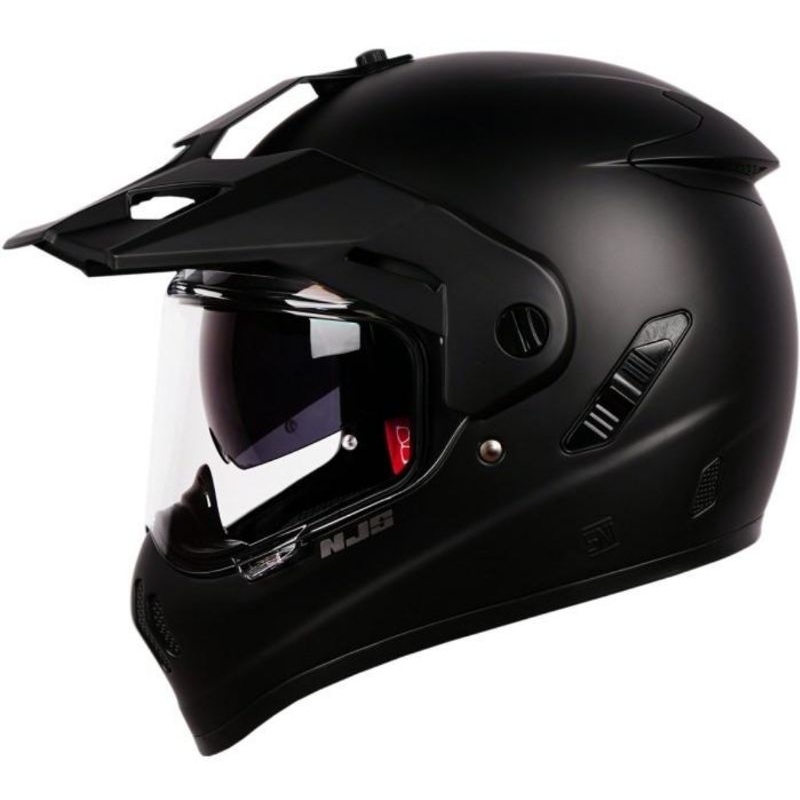 HELM NJS S-CROSS MATT BLACK DOFF CROSSOVER FULLFACE ADVENTURE TOURING DOUBLE VISOR