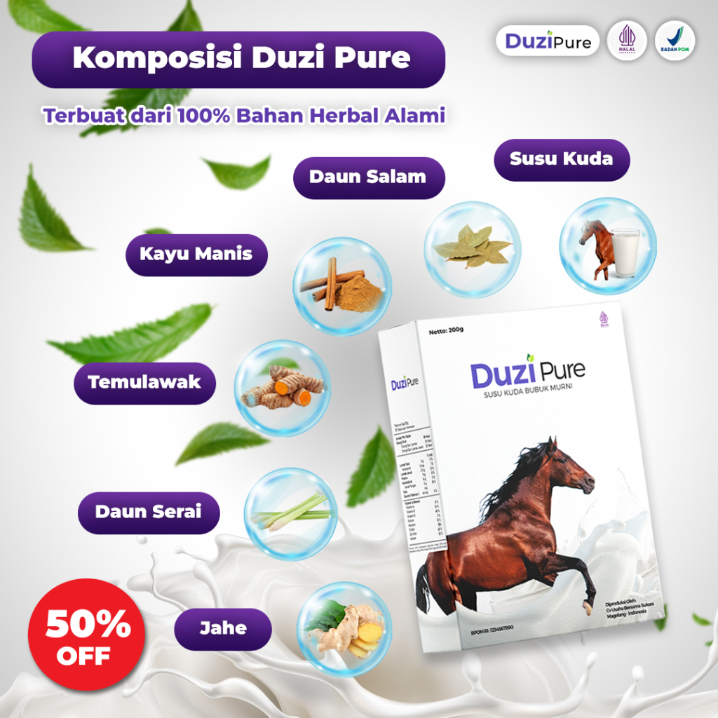 

Duzi Pure Susu Kuda Lombok Alami Herbal BPOM