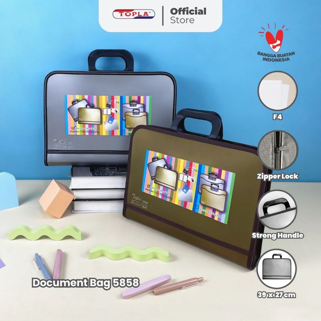

Document bag 5858 tas dokumen folder kertas kantoran dan sekolah multi fungsi 14 inch Folio Topla