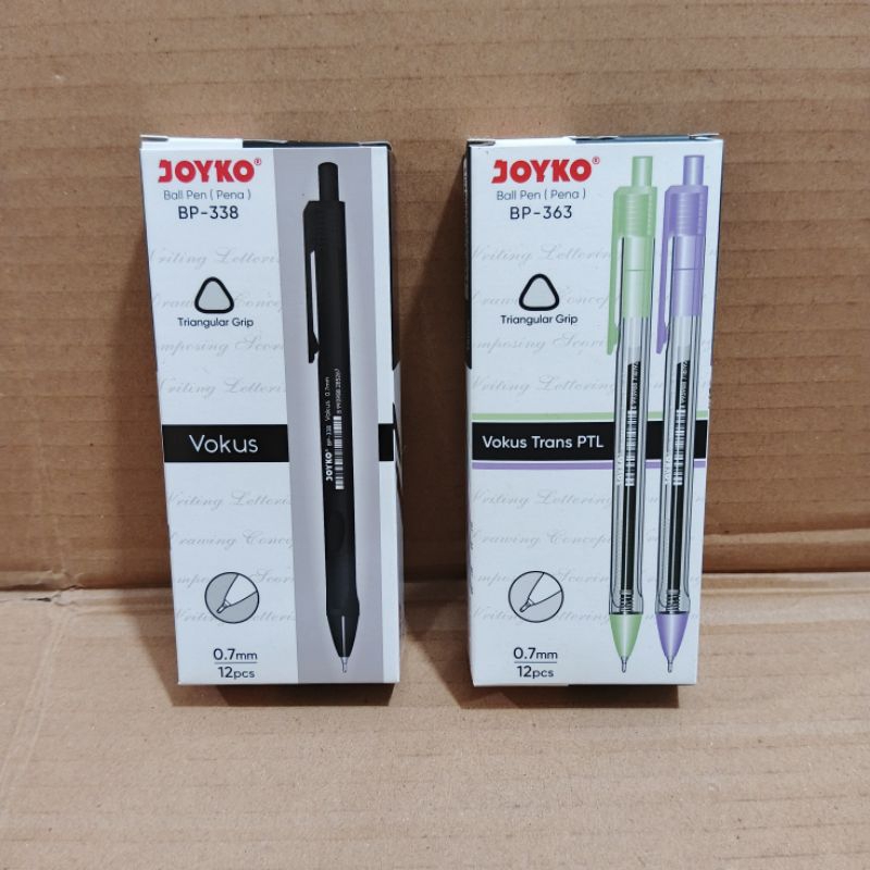 

1 Pak Pulpen Joyko Vocus Hitam Isi 12 Pcs