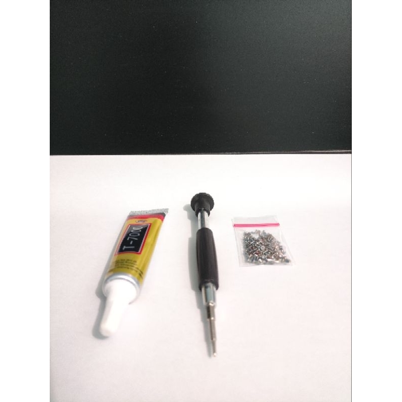 Obeng plus 1.5+lem cair T7000 15ml+ baut hp