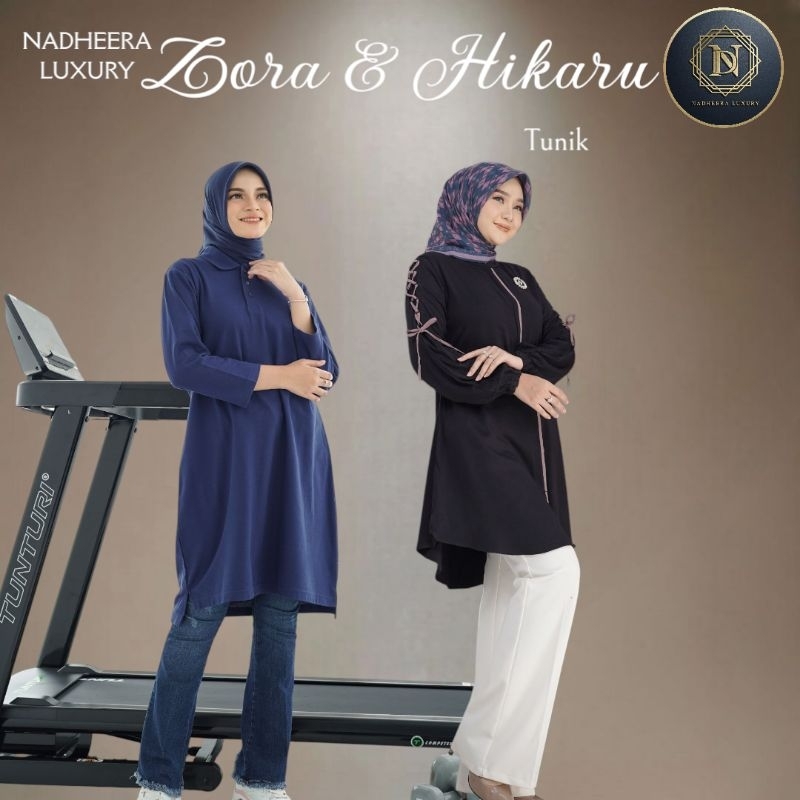 READY [BISA COD] Nadheera Luxury/Zora Polo & Hikaru Tunik/Baju atasan Panjang/Bahan Rayon Premium Ad