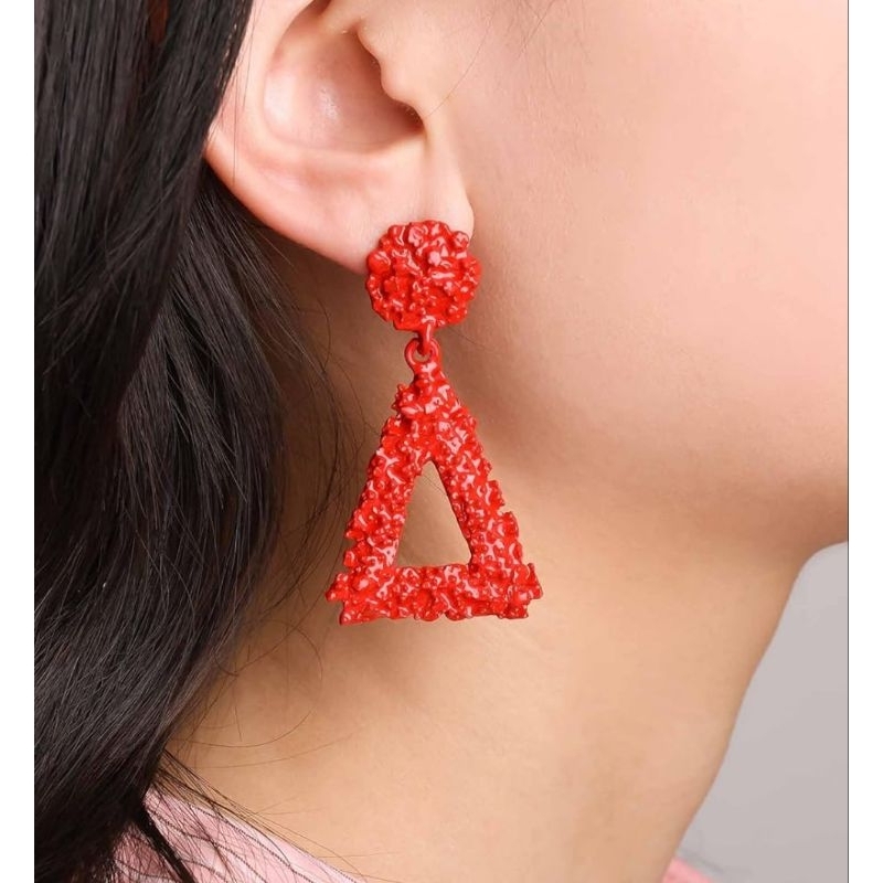 Anting Pesta Desain elegan warna merah