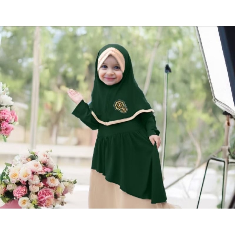 KODE Z - Gamis Anak ArafaH + Hijab (6 Bulan - 6 Tahun)