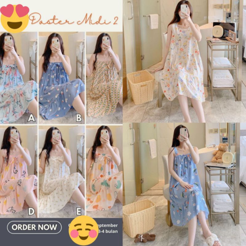 [ DASTER MIDI UCANSEE ] Daster import model terbaru daster cewek sexy daster katun motif  baju tidur