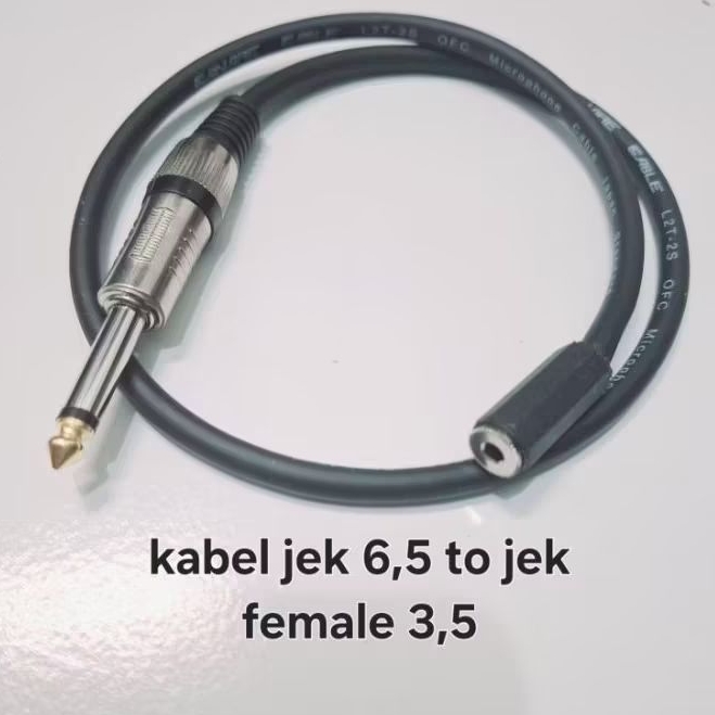 kabel Sambungan MIC Jek akai 6,5 to Jek mini FEMALE 3,5