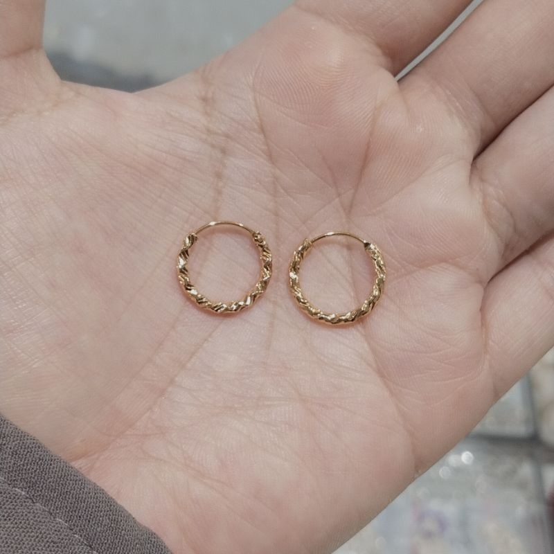 anting xuping anak anting gipsy replika emas motif ukir cantik