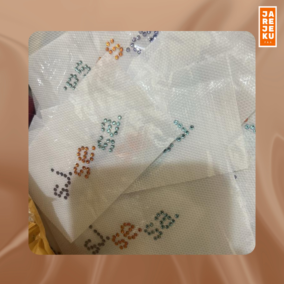 SWAROVSKI Sisesa ORIGINAL (Lem emas) / Swarovski / Jilbab Sisesa Ori Terbaru / Sisesa Khimar Origina