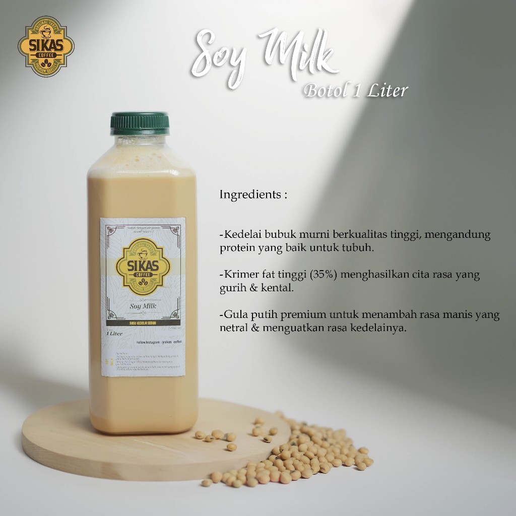 

Sikas Coffee Soy Milk Botol 1 Liter Susu Kedelai Instan tinggal shaker atau kocok