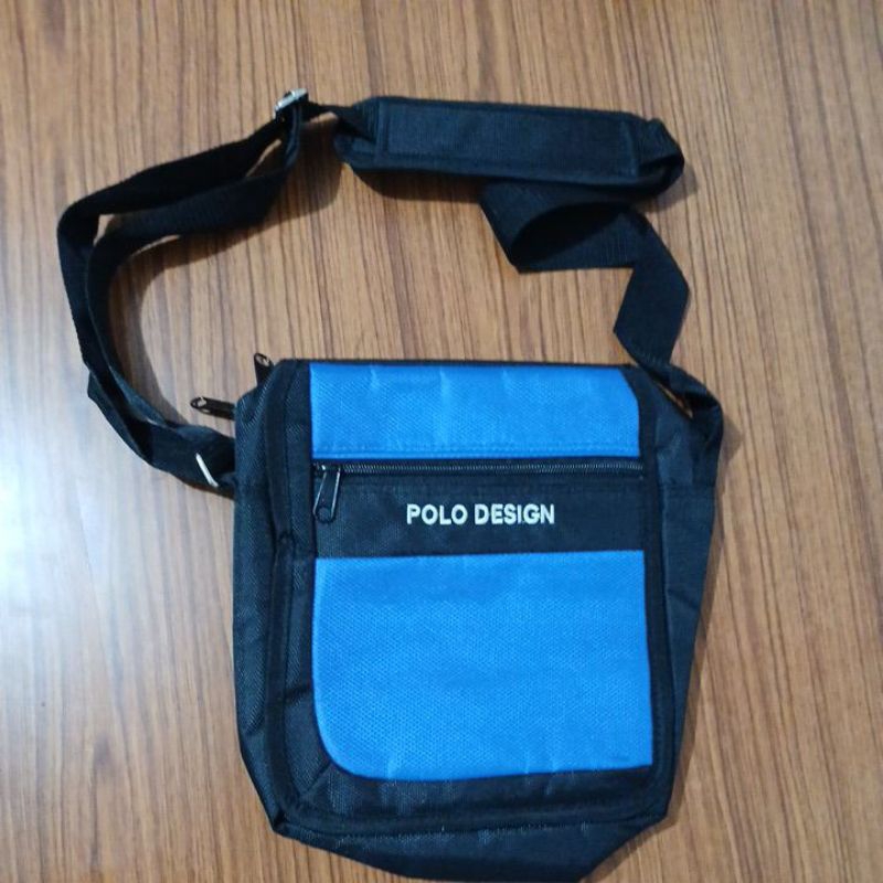tas sling bag polo design blue