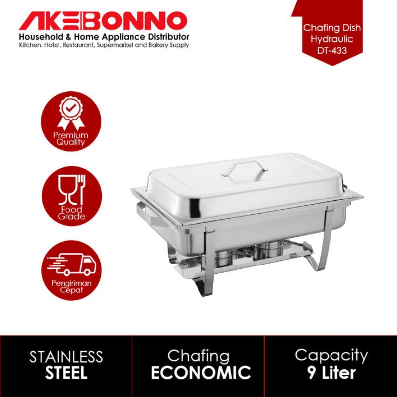 Tempat Pemanas Makanan Prasmanan Chafing Dish 9L Akebonno DT-433