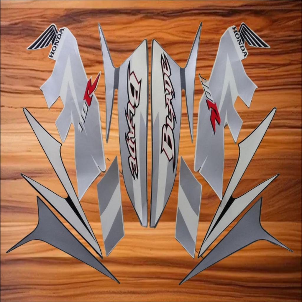 Striping Stiker Motor Honda Blade R 110 2009 Silver