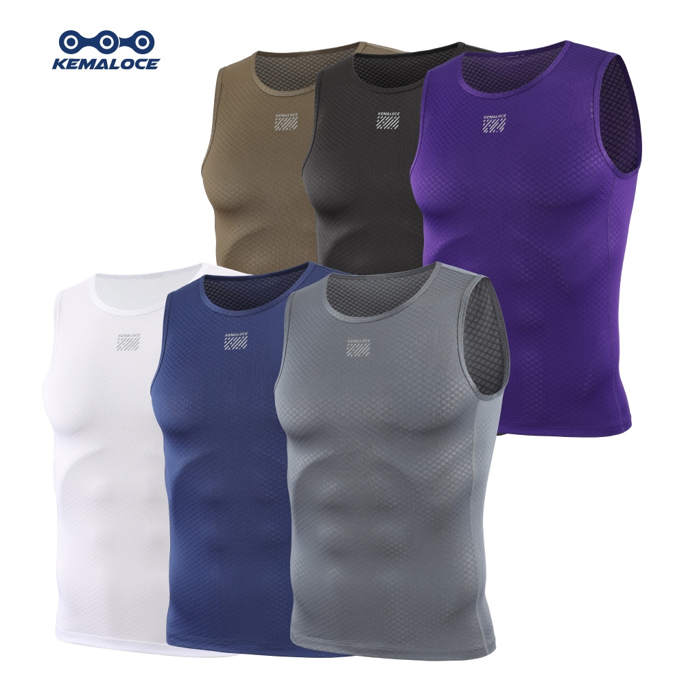 KEMALOCE Rompi Olahraga Bernapas Hitam&Putih&Abu-abu&Biru 2025 Dingin Rompi Sepeda Pria Cepat Kering