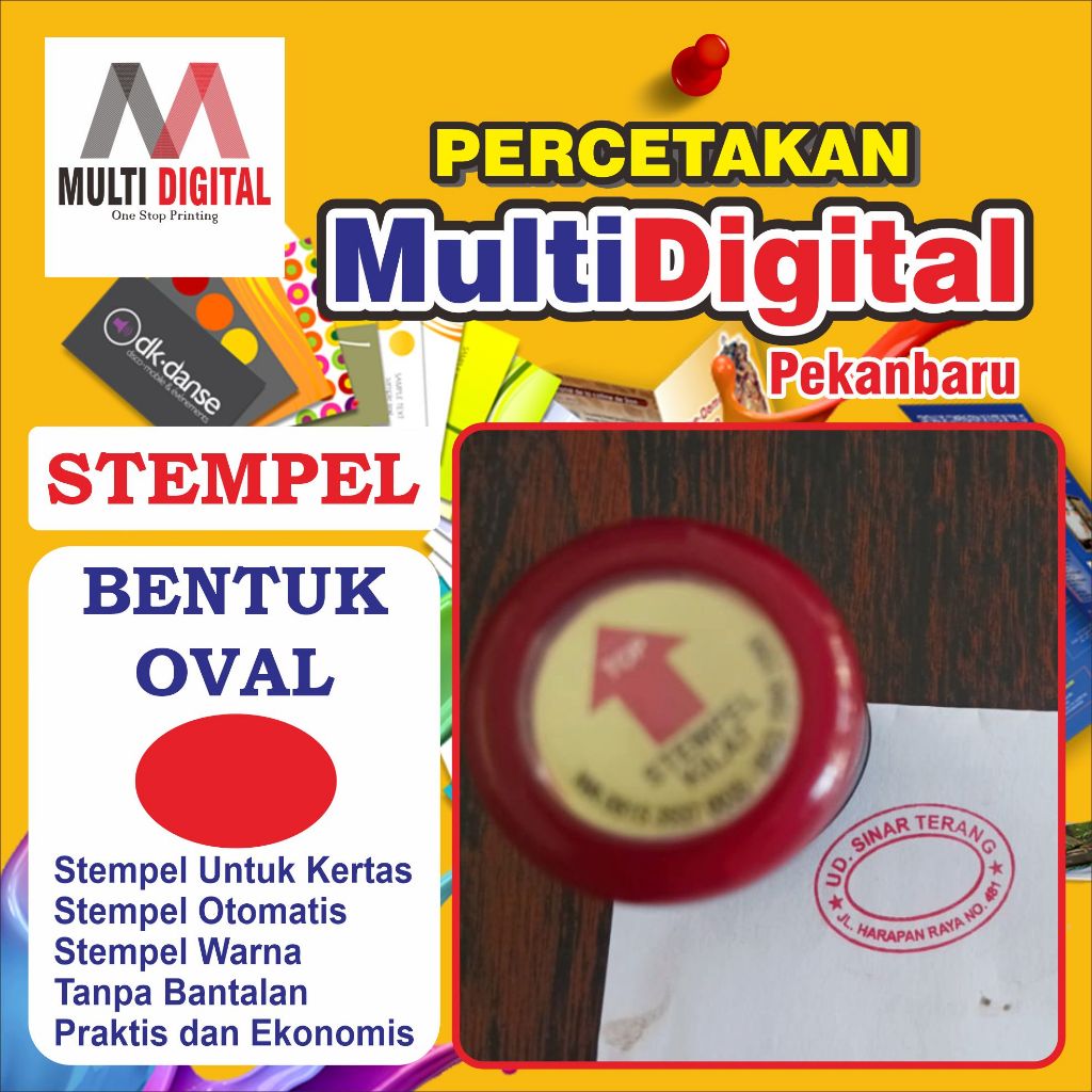 

Stempel Flash bentuk OVAL tercepat (Stempel Otomatis / Stempel Warna)