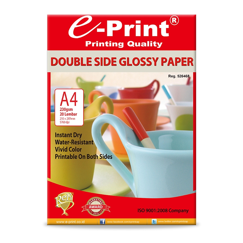 

Kertas Foto e-Print Double Side High Glossy A4 230 gsm