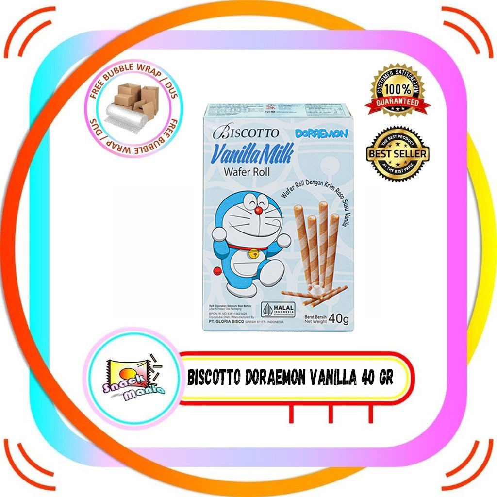 

Biscotto Doraemon Biskotto Vanilla Milk Wafer Stick 40 g Astor Roll Susu Vanila