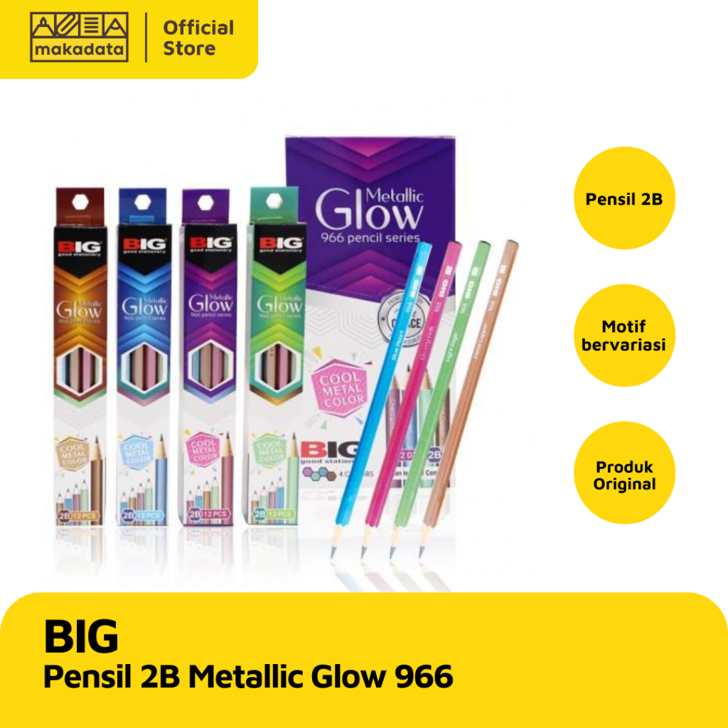 

PENCIL / PENSIL 2B BIG 966 METALLIC GLOW MURAH