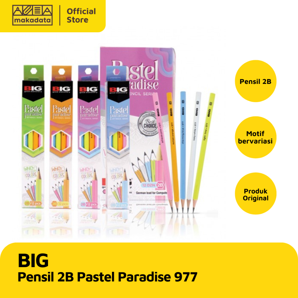 

PENCIL / PENSIL 2B BIG 977 PASTEL PARADISE MURAH