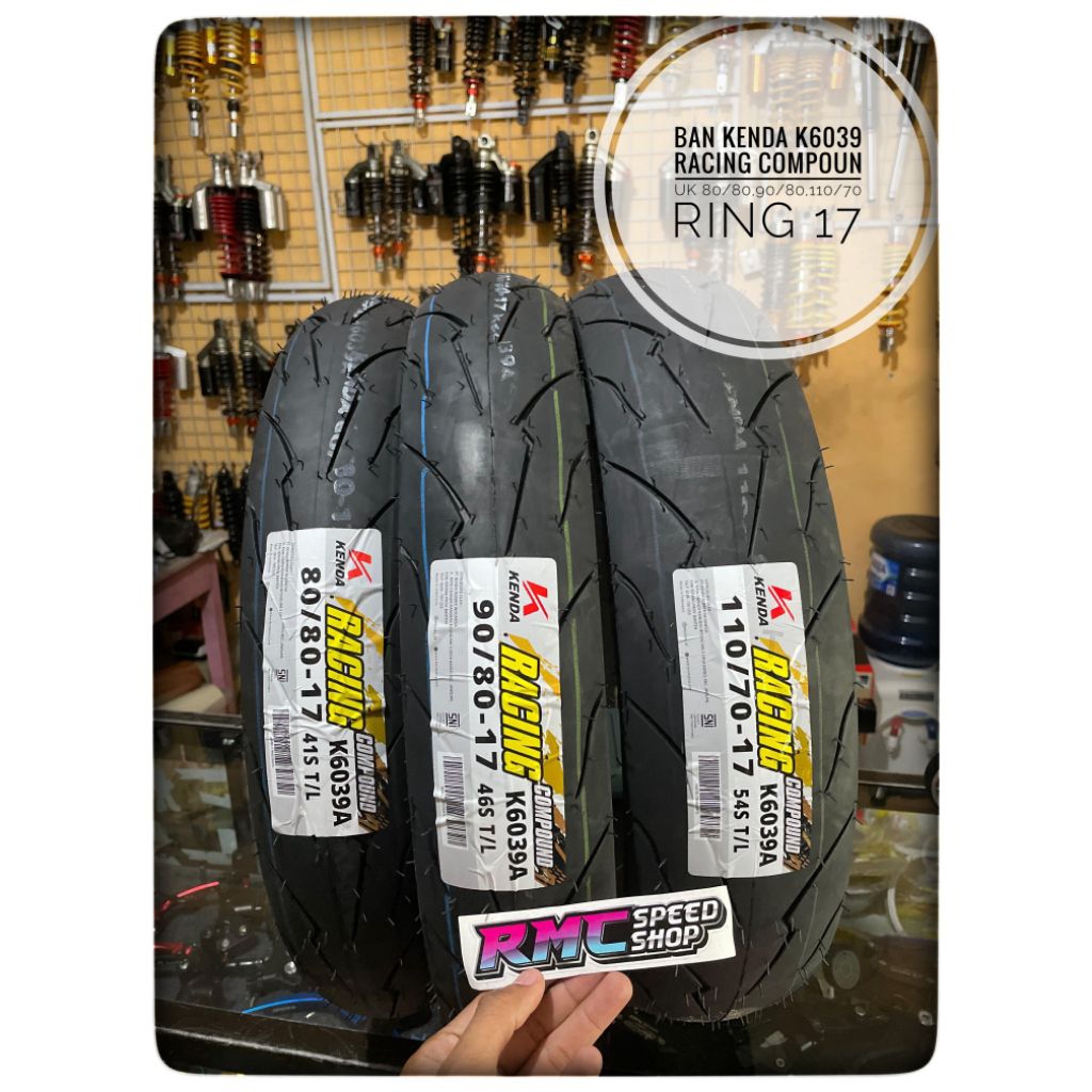 Ban Tubles kenda K6039 Racing compoun ukuran 80/80 90/80 110/70 ring 17 / Ban Kenda tubles racing co
