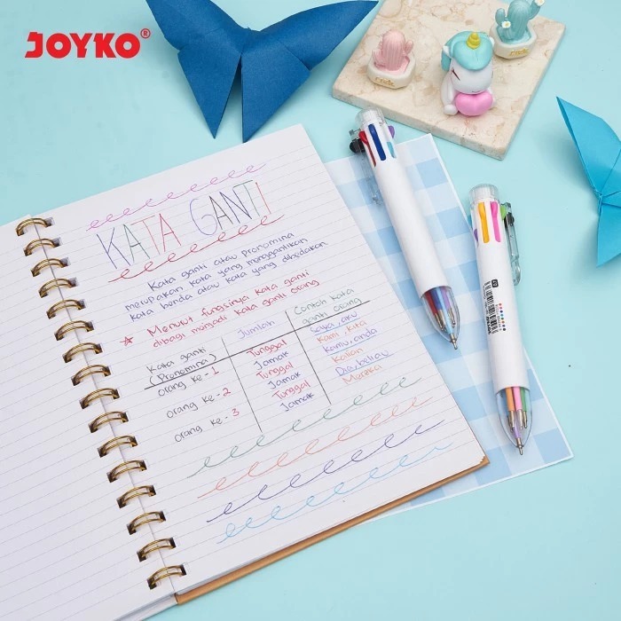 

[ 1 PAK = 12 PCS ] Joyko Pulpen 8 Warna Warni / Pulpen Joyko Warna / Ball Pen Pulpen Pena Joyko BP-384 Octaco 8 Warna Colors