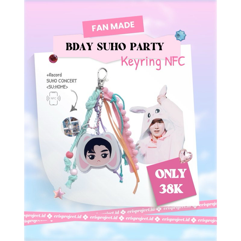 [erisproject.id] HAPPY BIRTHDAY SUHO Suho Birthday Party Keyring NFC [PO by @stuffkpop.id x@erisproj