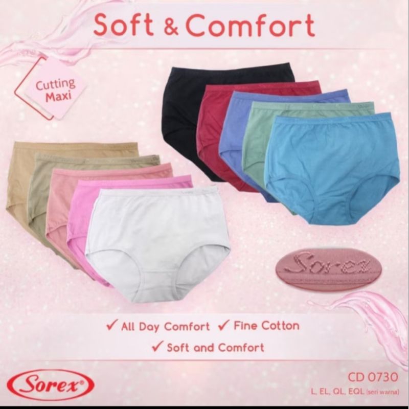 Celana Dalam Wanita Sorex | Cd Sorex 0730 ,Cd Wanita Sorex isi 3Pcs, Merk Sorex Art 0730