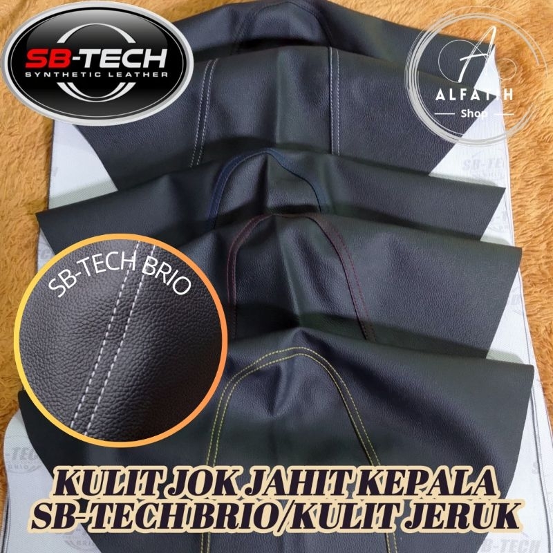 Kulit Jok Cover Jok Motor Jahit Kepala Motif Kulit Jeruk SB-TECH BRIO Universal Segala Jenis Motor