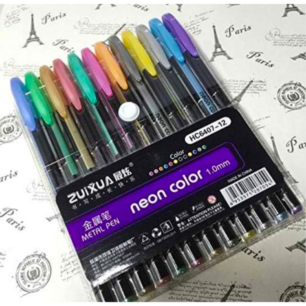 

Pulpen Gel Warna Metalix Warna Neon 12 Warna