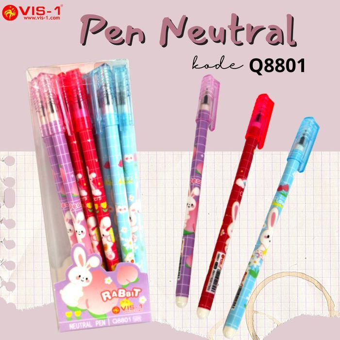 

VIS-1 Pen Neutral Kode Q8801 karakter lucu 12pcs