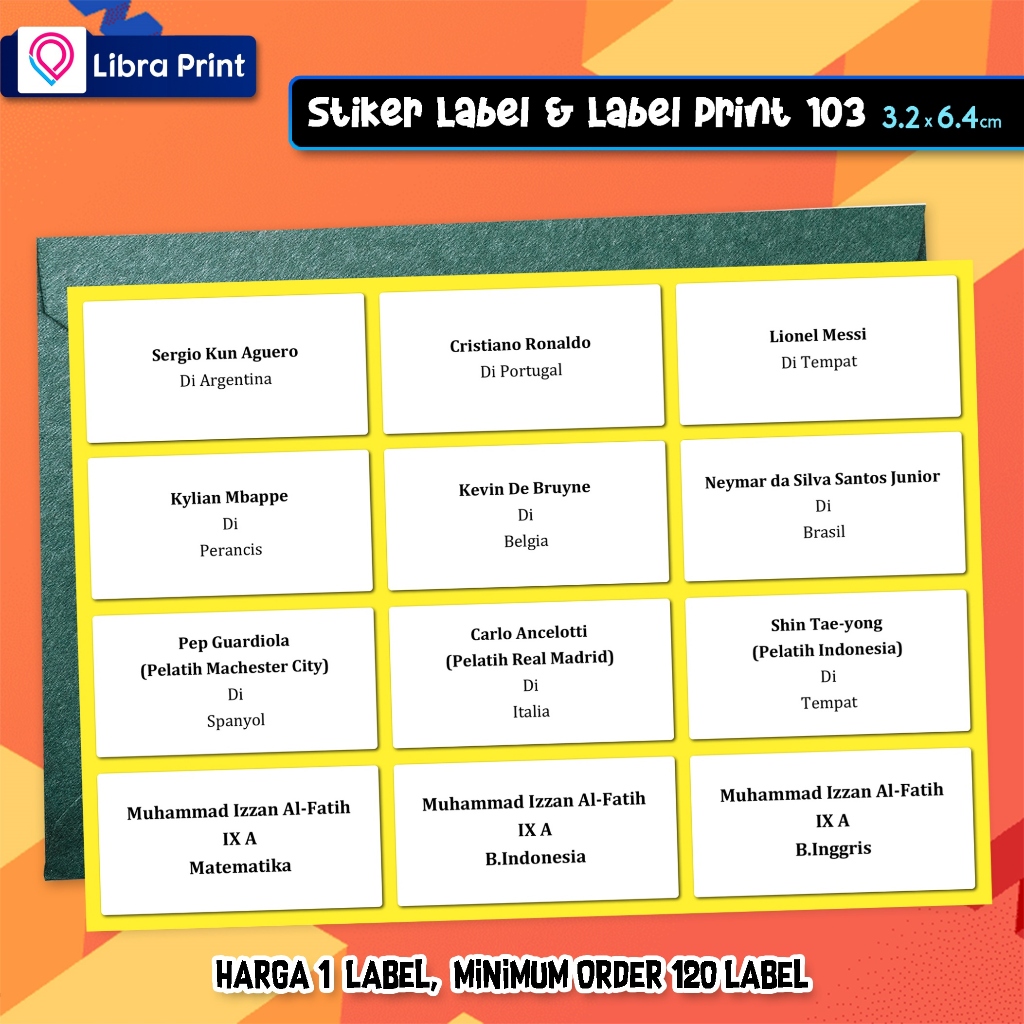 

[Proses 1 Jam] Cetak Label Nama Undangan / Print Stiker Label 103