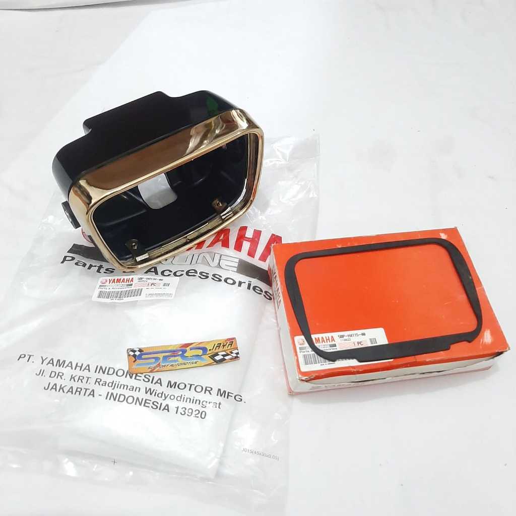 RING BATOK LAMPU DEPAN OVAL RX KING/RXK/RXKING NEW/SCORPIO ORIGINAL YAMAHA PLAT DAYMAKER GOLD