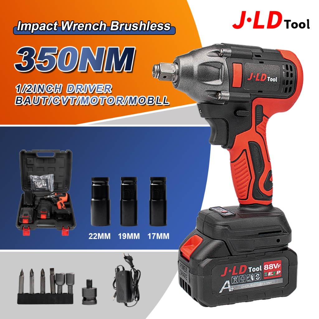 JLD 88VF Impact bor baterai impact wrench 13mm mesin bor impact bor cas impact baterai jld