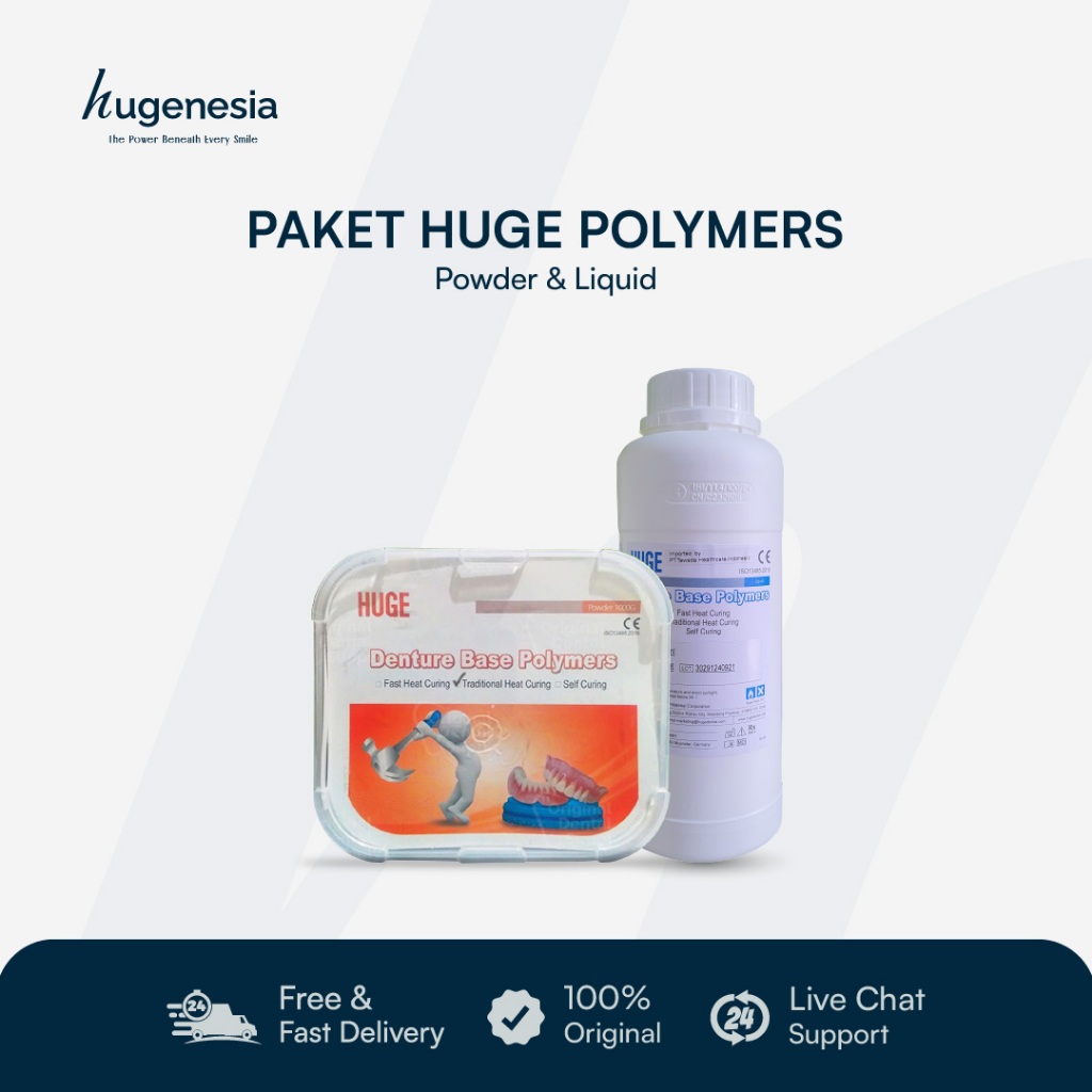 Hugenesia - Paket Denture Base Polymers Huge Powder Akrilik & Liquid