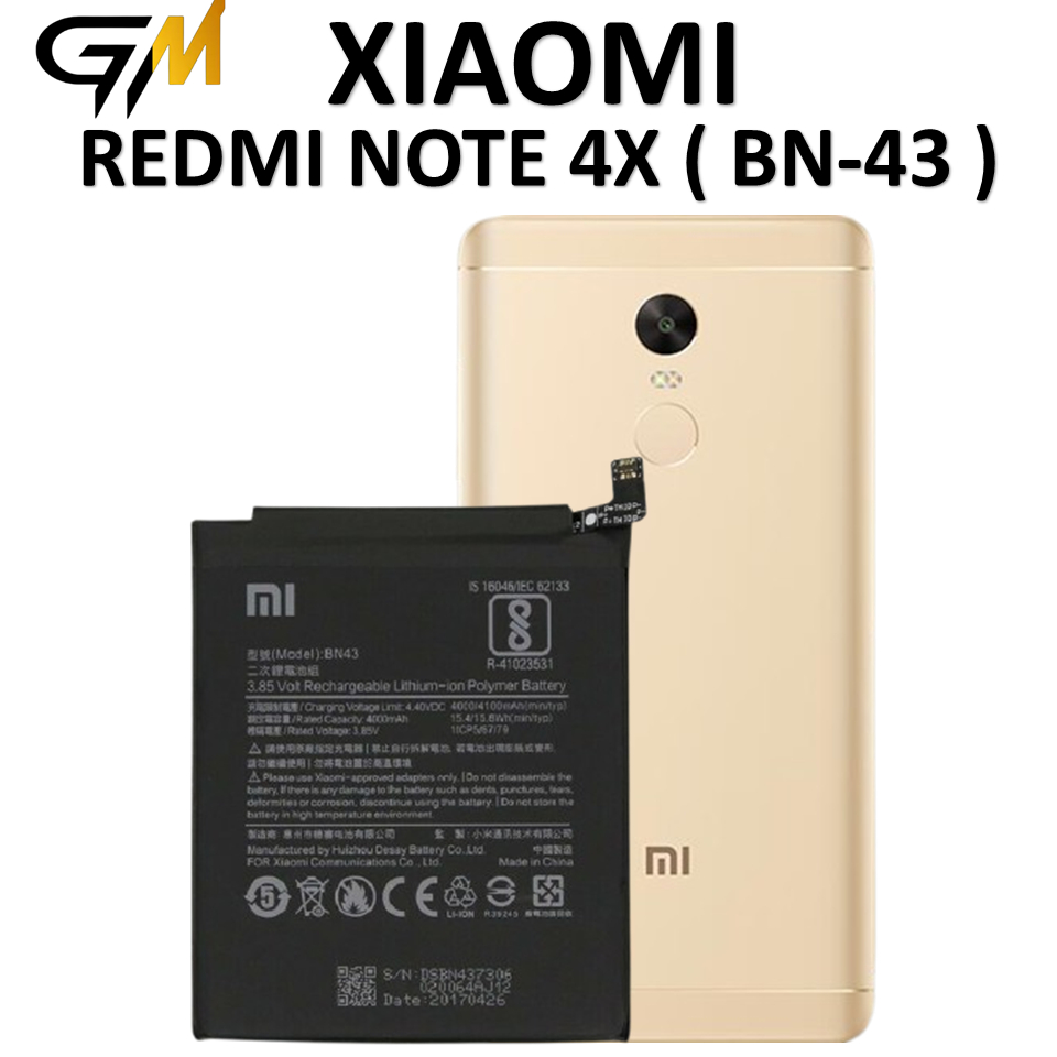 BATERAI XIAOMI BN-43 XIAOMI REDMI NOTE 4X BATRE BATRAI BATERAI ORIGINAL 100%