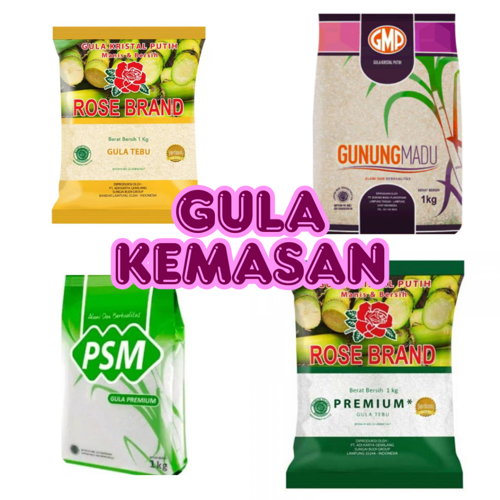 

Gula Pasir Kemasan 1 KG Random (Merk Rose Brand/ Gula Kemasan Gunung Madu/ Gula Kemasan PSM 1 KG/Segi Tiga Emas 1 KG)